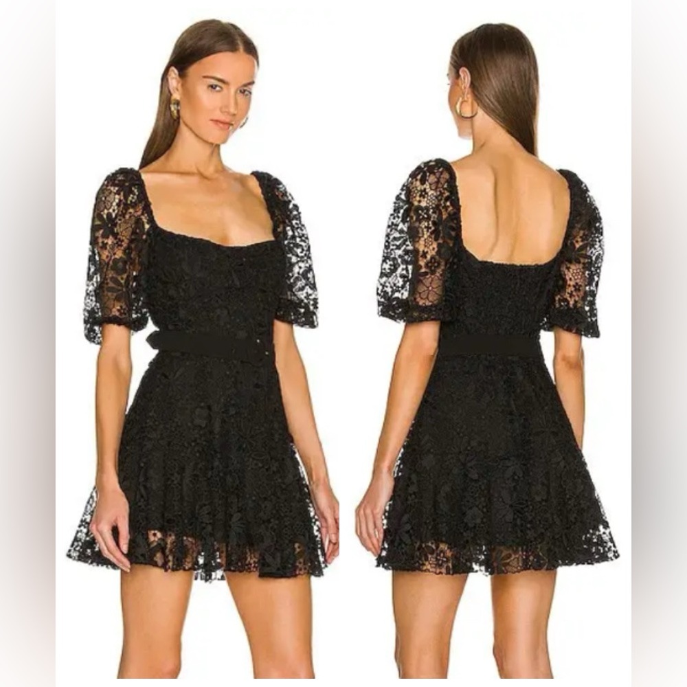 Karina Grimaldi MELANI Revolve Black Floral Lace Dress Sz XS - Picture 3 of 15